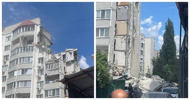 Взрыв газа разрушил часть десятиэтажного жилого дома в Саратове