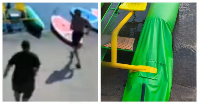 Пьяный мужчина ударил граблями по прокатному катамарану