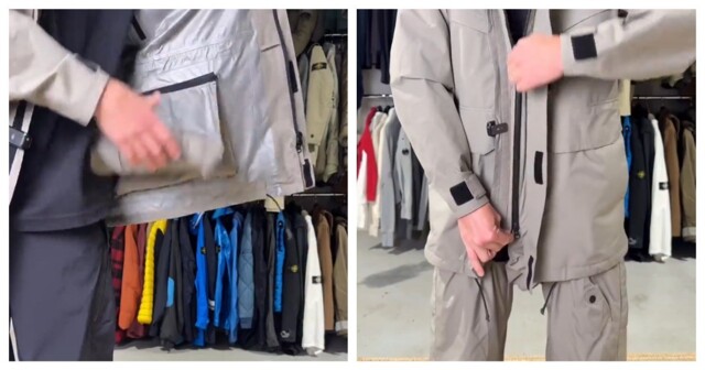 Необычная куртка со скрытыми водонепроницаемыми штанами