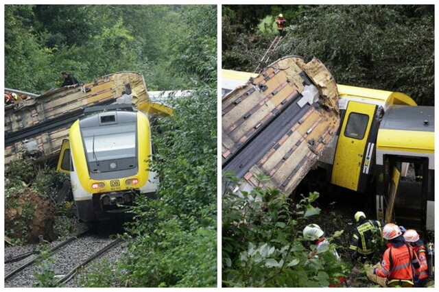 В Германии с рельсов сошёл поезд. Есть погибшие и пострадавшие