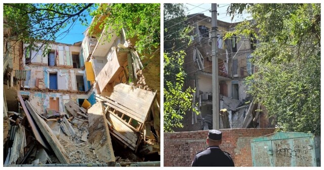 В Астрахани обрушился подъезд аварийного дома