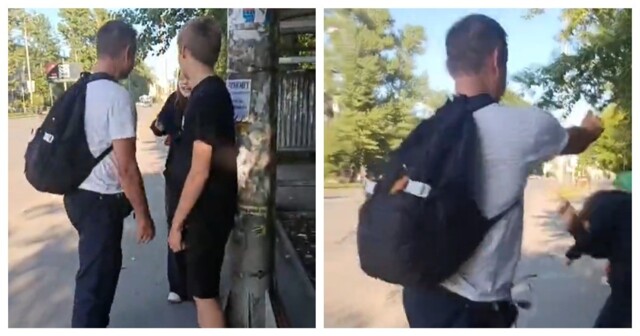 Велосипедист наехал на девушку, а потом залил её газом