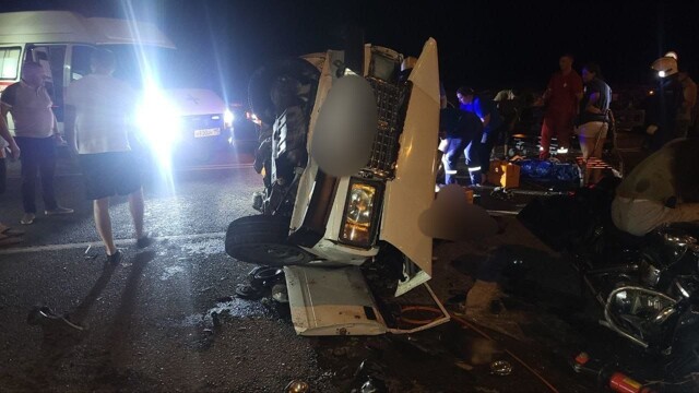 ДТП Ваз 2117 и мотоцикл "Ямаха" на дороге Краснодар - Верхнебаканский