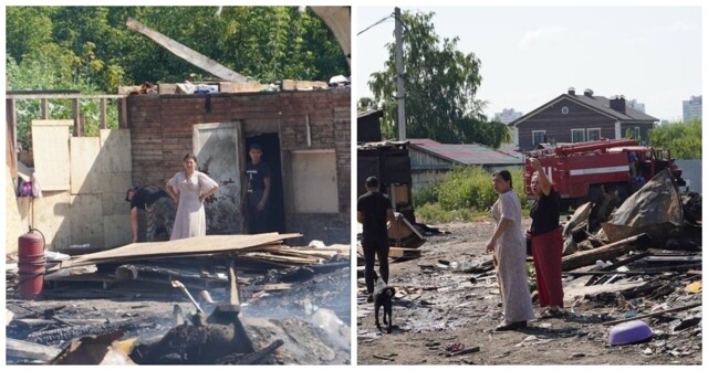 Под Самарой дотла сгорел цыганский посёлок