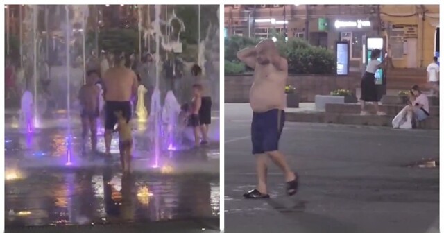 Мужчина помылся в одном из фонтанов Владивостока