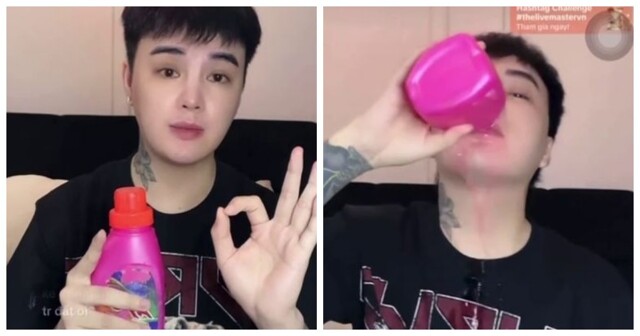 Вьетнамский тиктокер ради хайпа залпом выпил чистящее средство перед тысячами зрителей