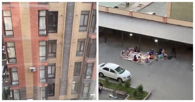 Иностранные дамы устроили пикник на полу