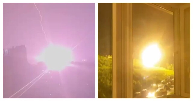 Молния ударила в вышку ЛЭП в Приморье