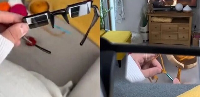 Очки, позволяющие вязать и смотреть телевизор одновременно