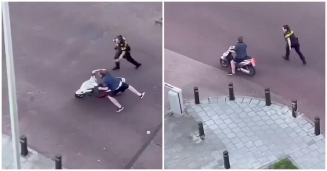 Неудачная попытка сотрудницы полиции  задержать нарушителя