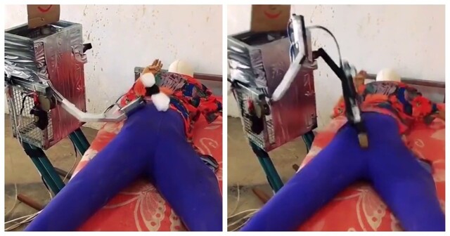 Самодельный робот делает укол