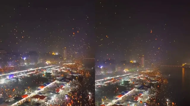 Фестиваль небесных фонариков в китайской провинции Юннань