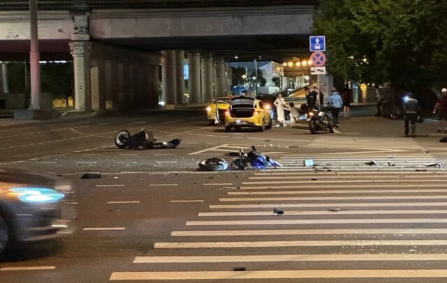 Момент смертельного Мото ДТП в Москве