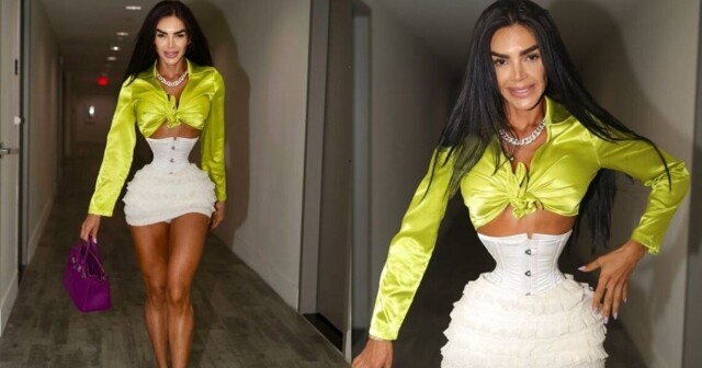 Модель носит корсет 23 часа в сутки и уменьшила талию до 50 см