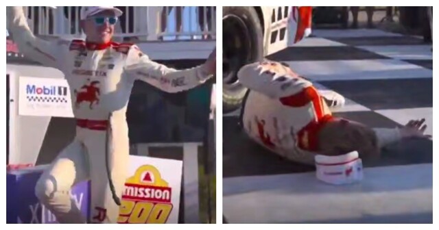 Празднование победы в гонке пошло не по плану