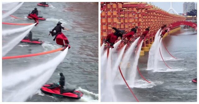 Захватывающее водное шоу на улицах старинного Хэтоу