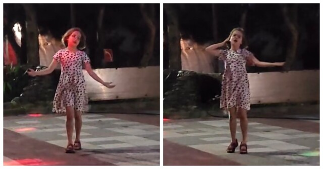 Одна на дискотеке