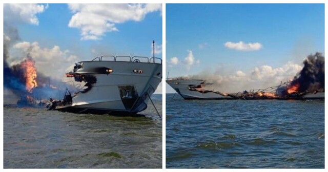 В Саратовской области пожар уничтожил 20-метровую яхту