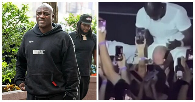 "Да что он себе позволяет?!": рэпер Akon во время концерта уселся охраннику на плече и побил его по щекам