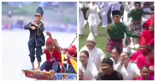 Мальчик-лодочник, прославившийся в сети, выступил на параде в честь 80-летия независимости Индонезии