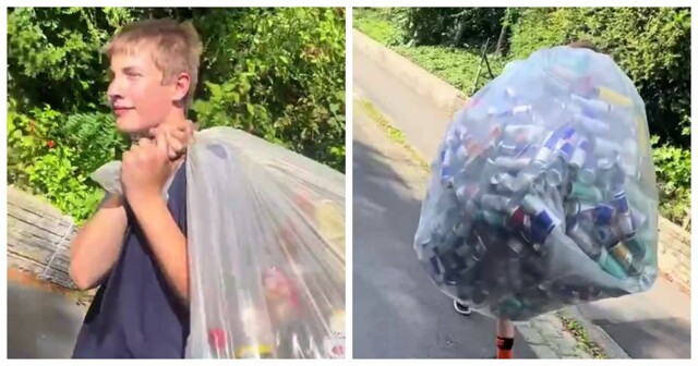 Школьник заработал 100 евро, сдавая бутылки