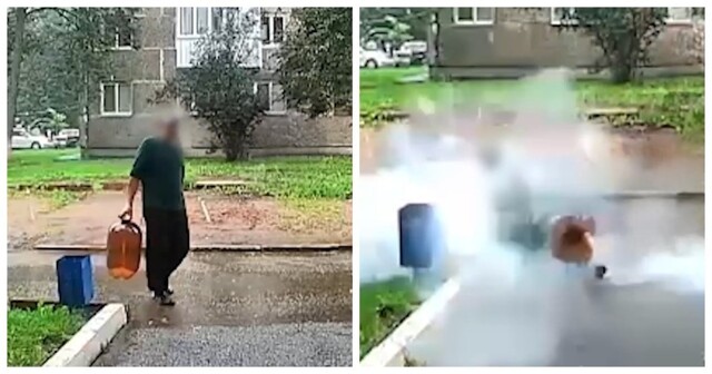 В Уфе мужчина поскользнулся и случайно взорвал кегу у подъезда