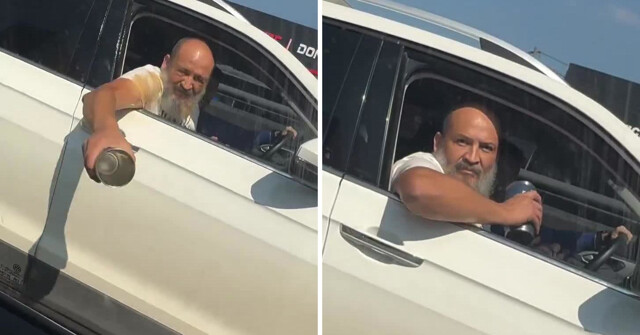 Водитель пытался облить оппонента кофе, но пострадал сам