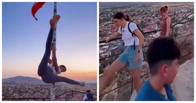 "Гнусный инцидент": в Турции иностранная туристка может попасть в тюрьму за танец на флагштоке