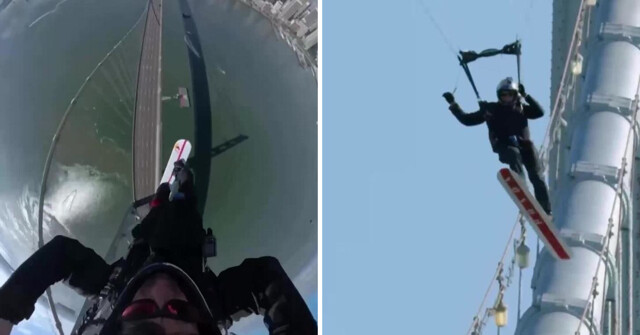 Экстремал   совершил уникальный трюк, впервые в мире объединив серфинг и скольжение по мосту