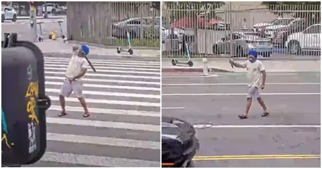 Мужик с мачете решил станцевать на улице Лос-Анджелеса, а полиция не оценила перформанс