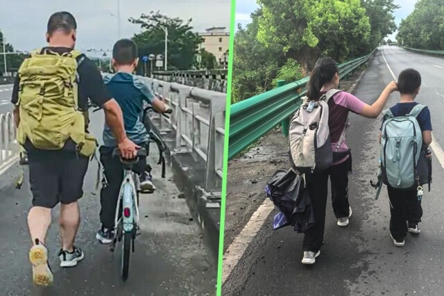 800 км пешком: отец из Китая проверил детей на прочность во время похода