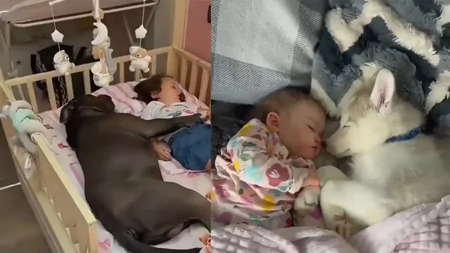 Эта нарезка роликов с собаками, охраняющими сон детей, растопит любое сердце