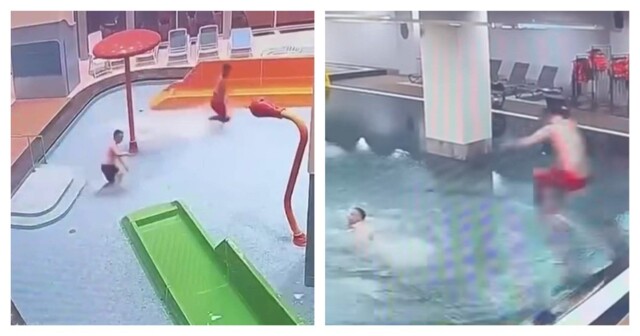 Отец  ночью тайком провёл сына в аквапарк, чтобы отметить его день рождения