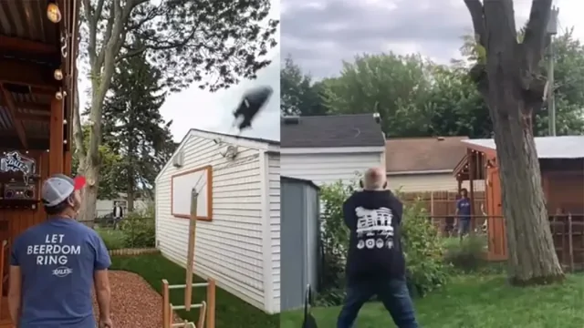 Мужчина сделал "пивной требушет"