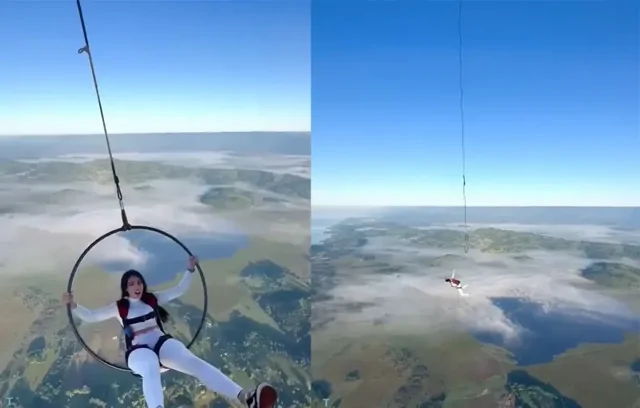 Аттракцион на фестивале воздушных шаров в Бразилии