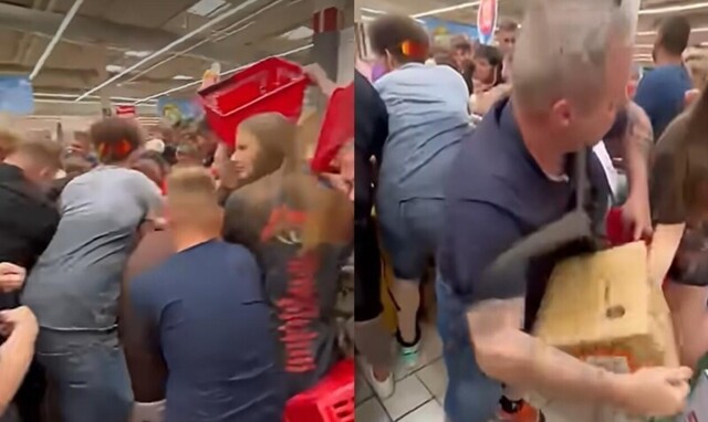 В Варшаве люди вырывали товары из рук и били друг друга корзинами