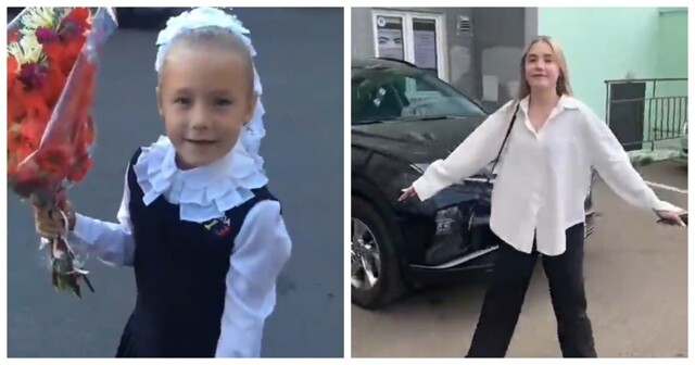 11 лет подряд: папа снимал, как дочь идёт в школу 1 сентября