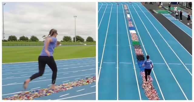 Женщина попала в Книгу рекордов Гиннесса, пробежав босиком по дорожке из деталей LEGO