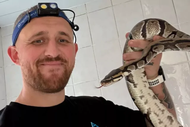 Мужчина ночью нашёл змею в ванной комнате