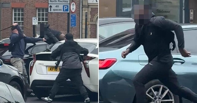 Момент побега подозреваемого от полицейских под прикрытием