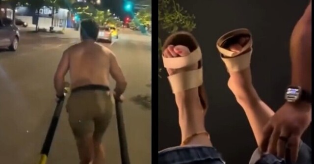 Рикша пытался удивить клиентов трюком, но опрокинул повозку