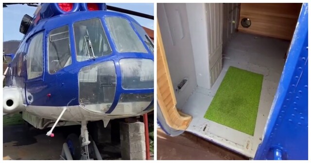 Энтузиасты сделали баню в вертолёте