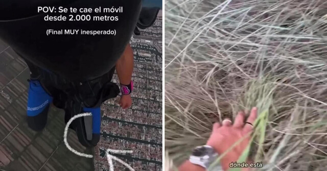 В Испании мужик нашёл в поле свой iPhone, который выпал у него во время прыжка с парашютом