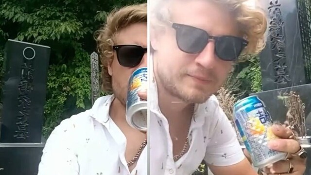 Турист из Австралии  выпил пиво на могиле в Японии и спровоцировал скандал