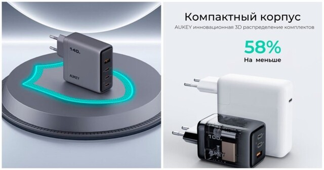 Сетевые зарядные устройства от Aukey
