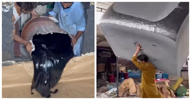 На видео показали процесс изготовления чёрного пенополиуретана