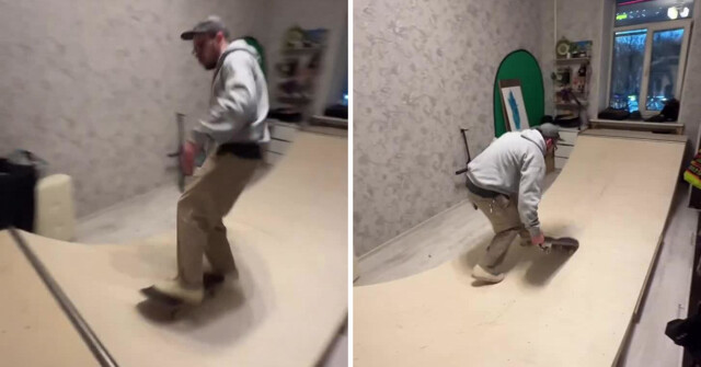 В Петербурге парень построил дома рампу