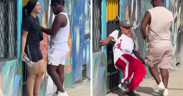 Забавный уличный розыгрыш