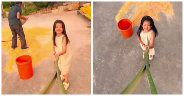 Дедушка порадовал внучку, сделав для неё селфи-палку из бамбука