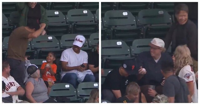 Парень поймал мяч и сделал девочке незабываемый подарок